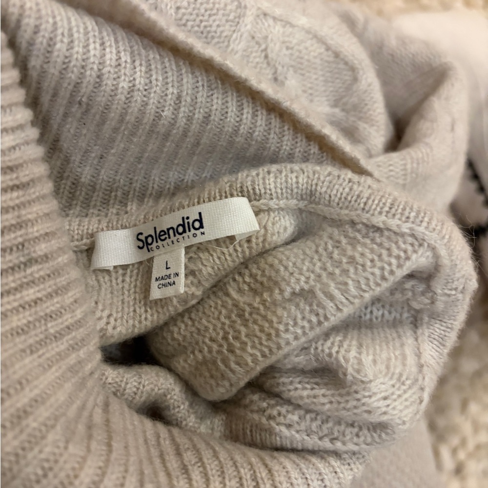 NWOT Splendid cella jane cashmere hearts turtleneck sweater and drawstring pants - Picture 5 of 6